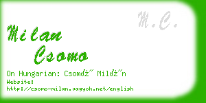 milan csomo business card